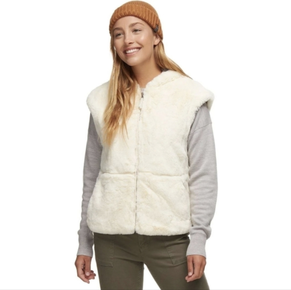Patagonia Worn Wear Lunar Frost Hooded Vest Natural (Cream White) Size M